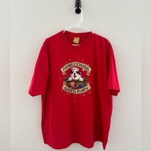 Big Dogs Santa Barbara HERE COMES SANTA PAWS Christmas T‎ Shirt Sz 2XL